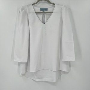 NWT Tuckernuck Women's White Tetley Blouse Puff Sleeve Flowy Top S